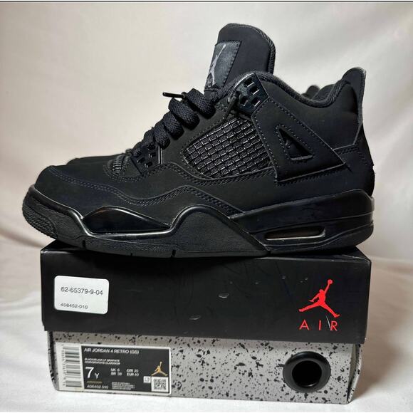 Size 7 - Nike Air Jordan 4 Retro GS Black Cat 2020 Men's Shoes - Picture 8 of 10